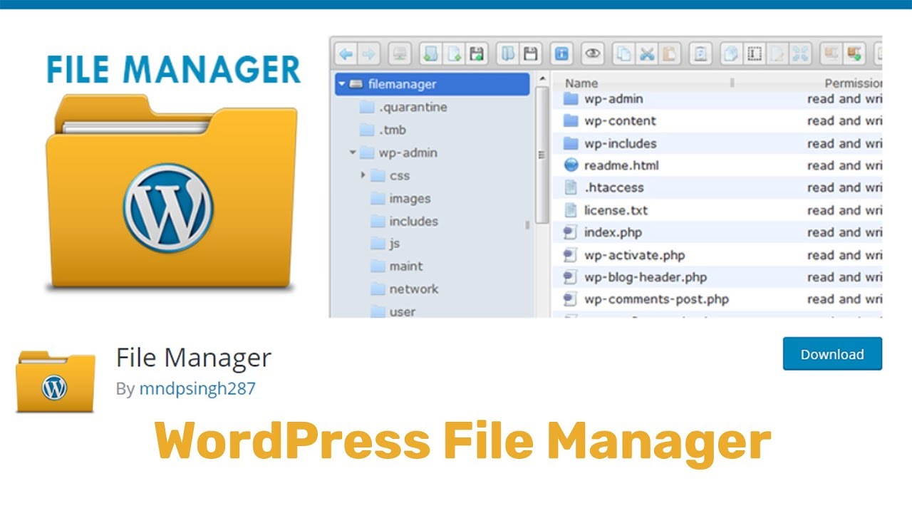 File Manager ワードプレスの管理画面からFTPの操作を